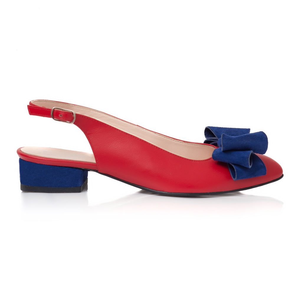 Balerin Piele Rosu/Albastru Taisia Decupat V2 - orice culoare