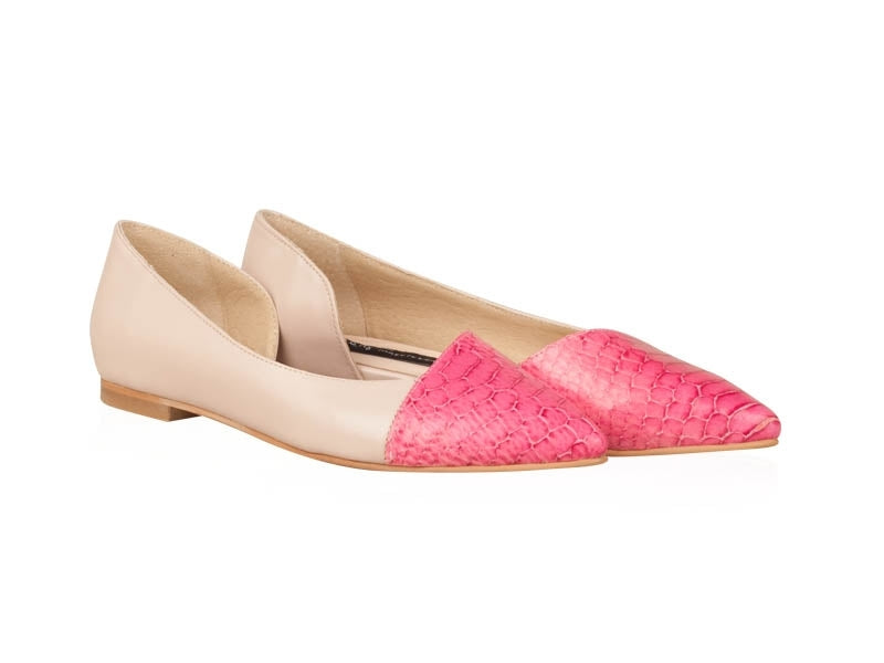 Balerini piele roz/albastru Candy N15 - orice culoare