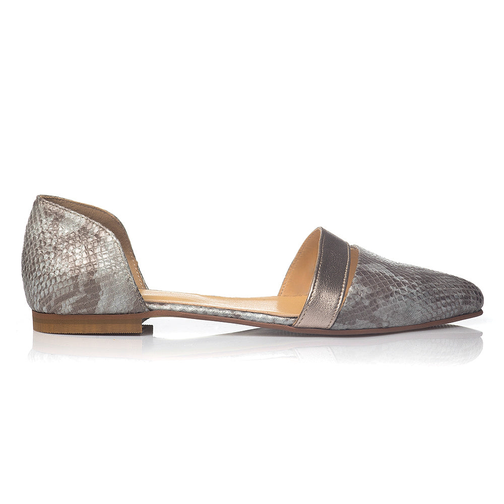 Balerini Piele Argintiu Glamour C5 - orice culoare
