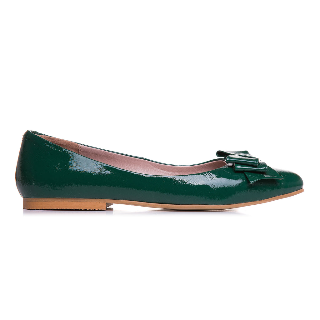 Balerini Piele Lacuita Verde Ilinca C7- orice culoare