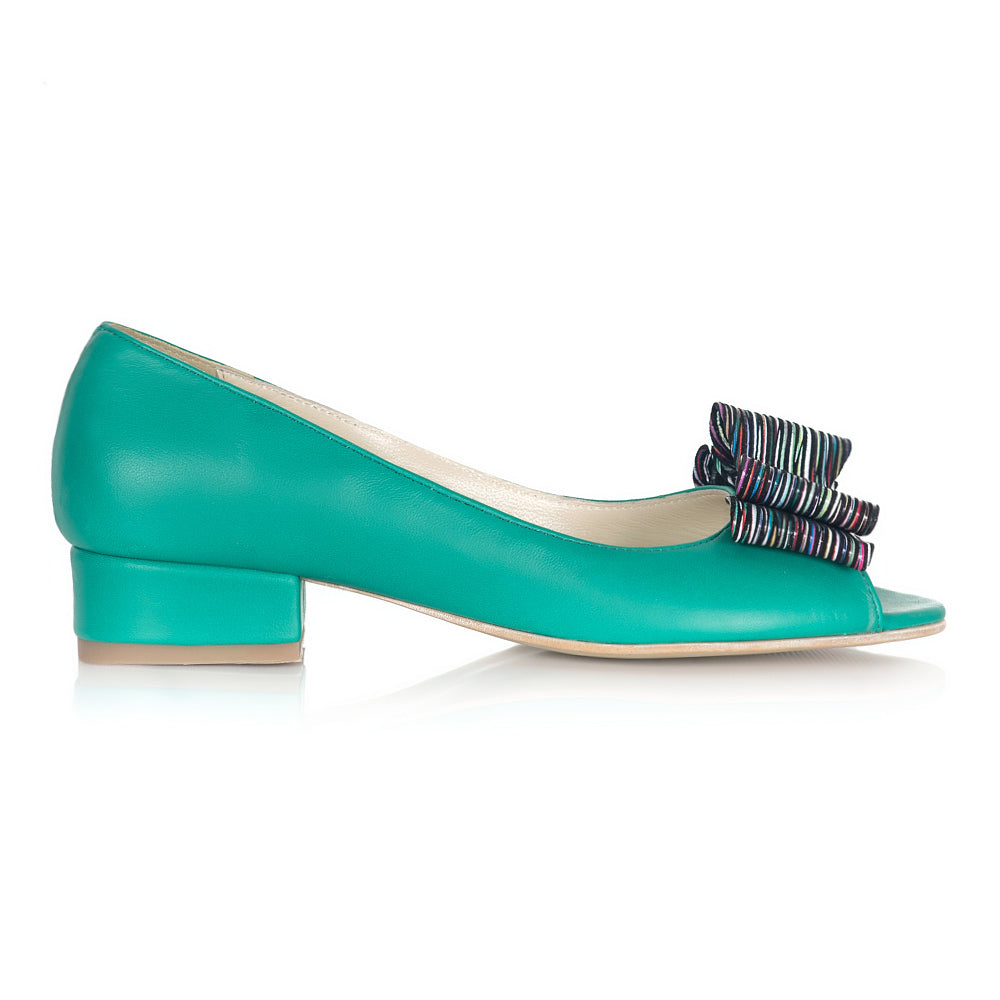 Balerini Piele Verde Decupat Verona L4 - orice culoare