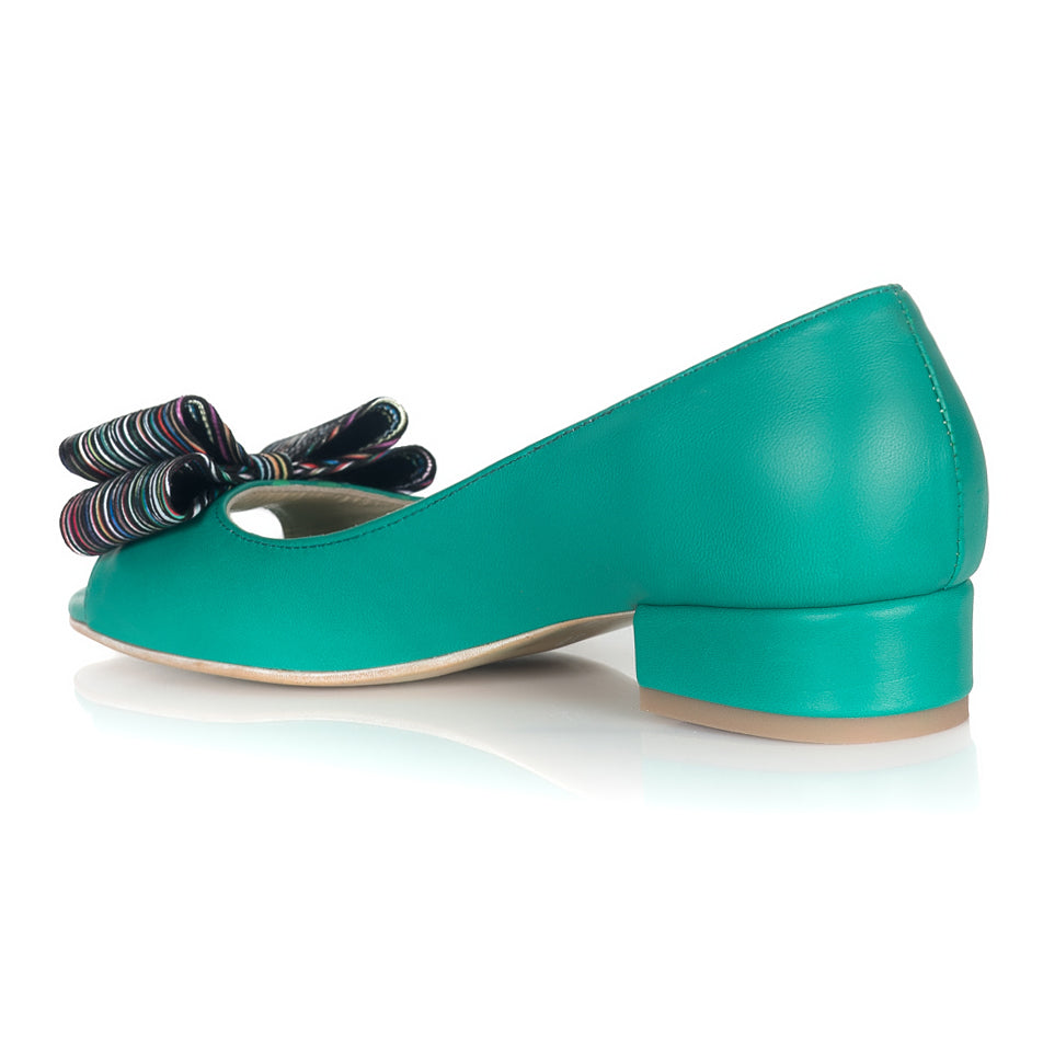 Balerini Piele Verde Decupat Verona L4 - orice culoare
