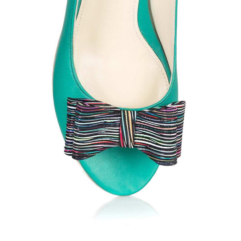 Balerini Piele Verde Decupat Verona L4 - orice culoare