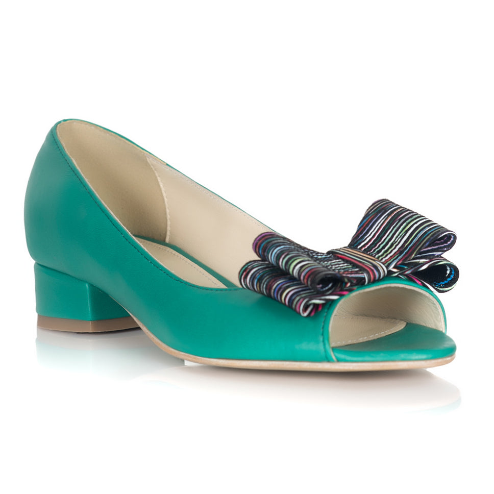 Balerini Piele Verde Decupat Verona L4 - orice culoare