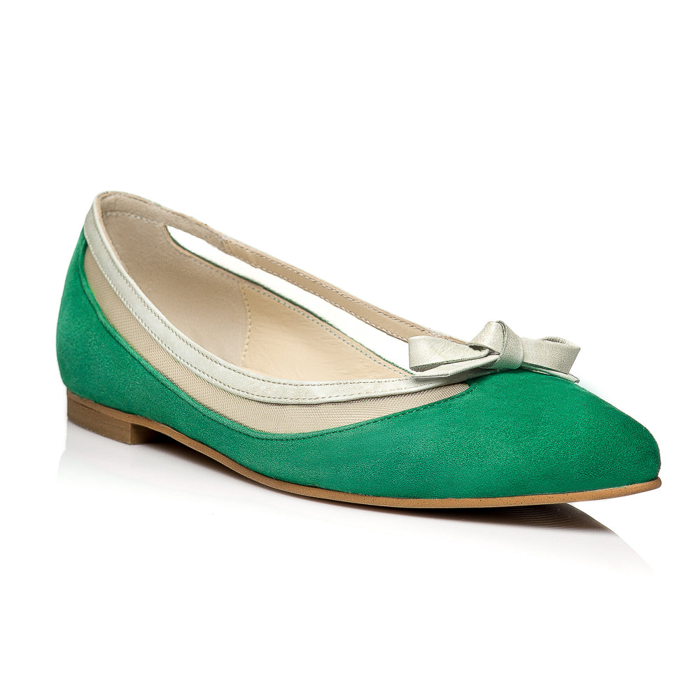 Balerini piele verde C2 - orice culoare