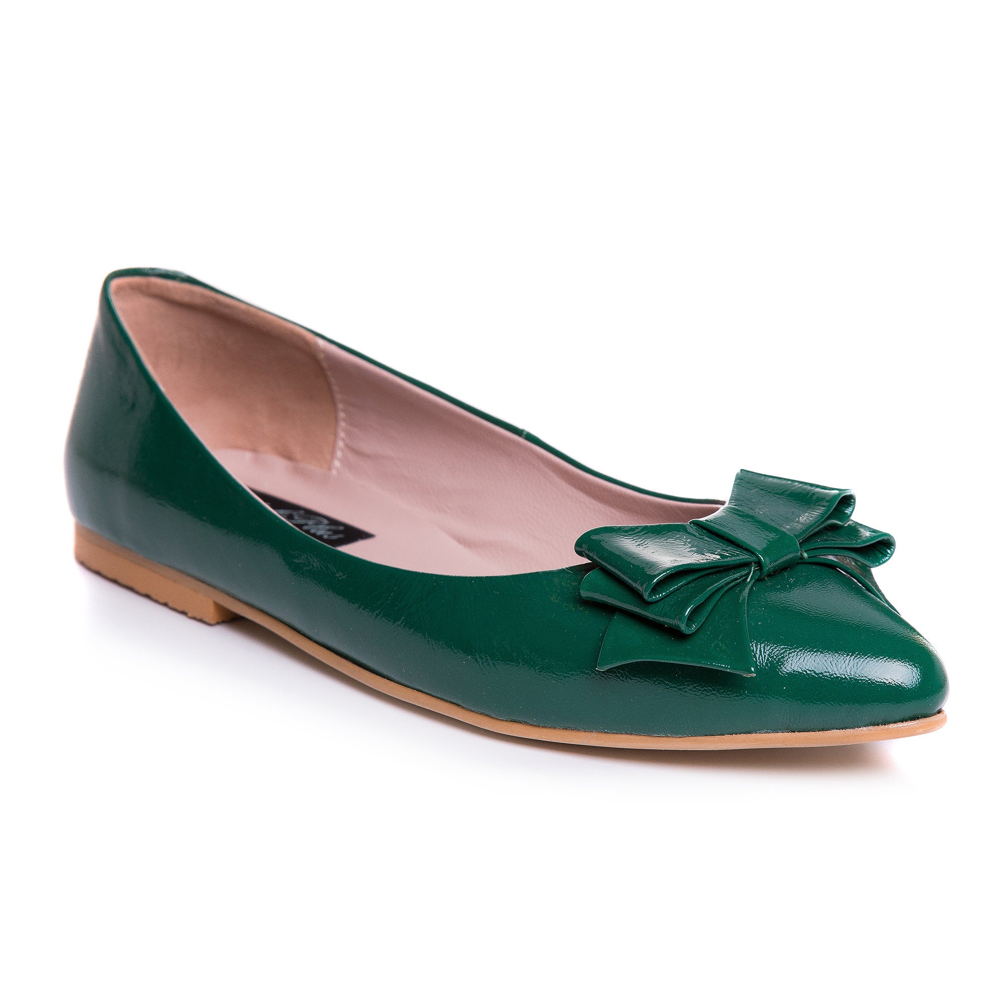 Balerini Piele Lacuita Verde Ilinca C7- orice culoare