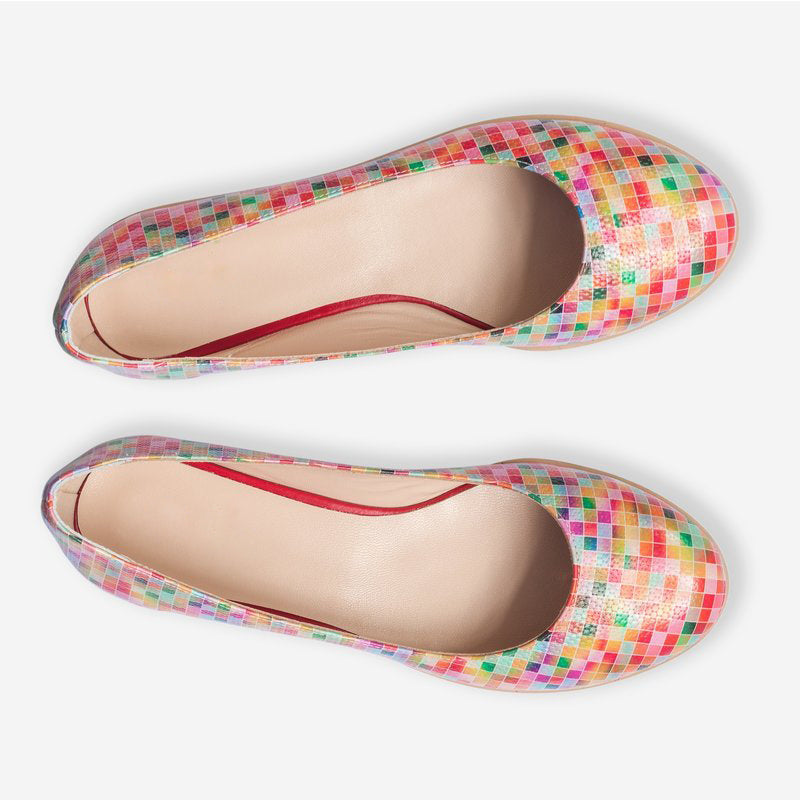 Balerini Casual PIele Patrate Color D34 - orice culoare