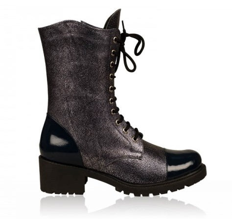 Bocanci dama piele metalizat Midnight Winter - orice culoare