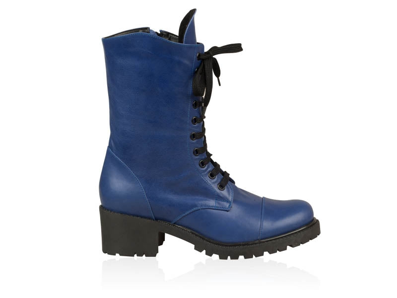 Bocanci dama piele albastru Midnight Winter - orice culoare