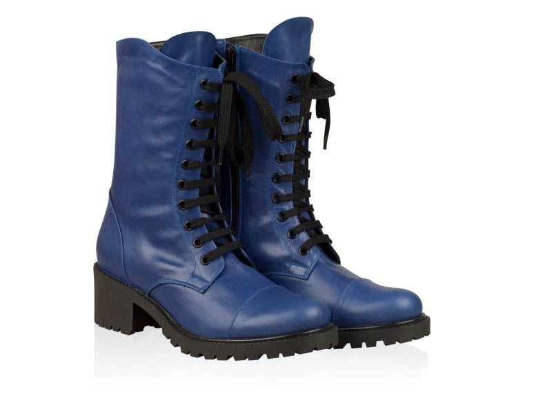 Bocanci dama piele albastru Midnight Winter - orice culoare