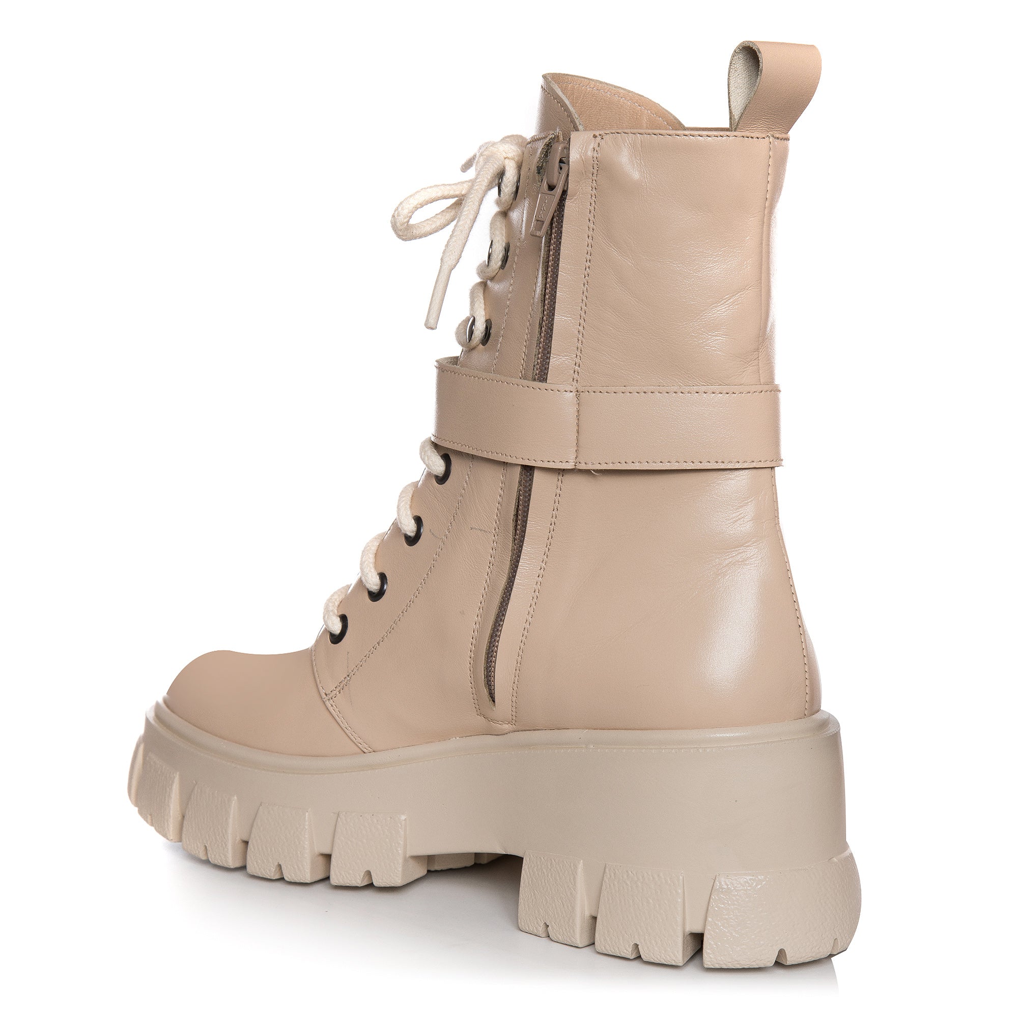 Bocanci Dama Piele Bej Helen L5 - Orice Culoare