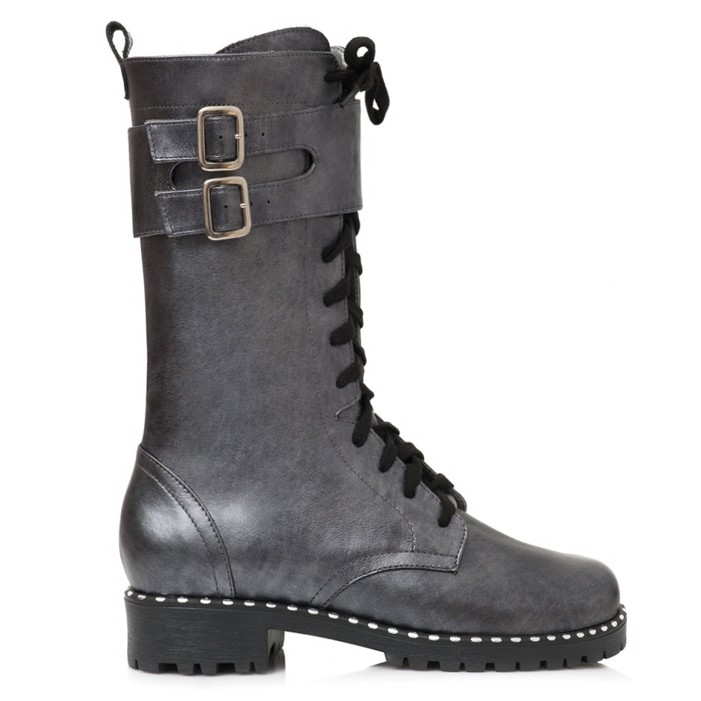 Bocanci Dama Piele Argintiu  Inchis  E15 - orice culoare