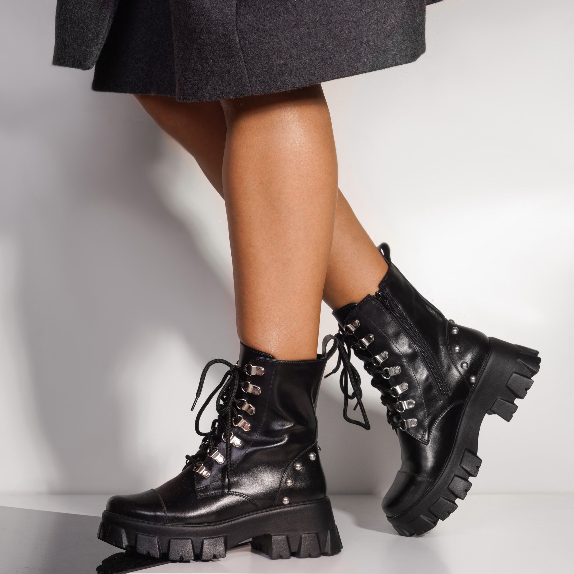 Bocanci dama piele negru tinte Kira - orice culoare