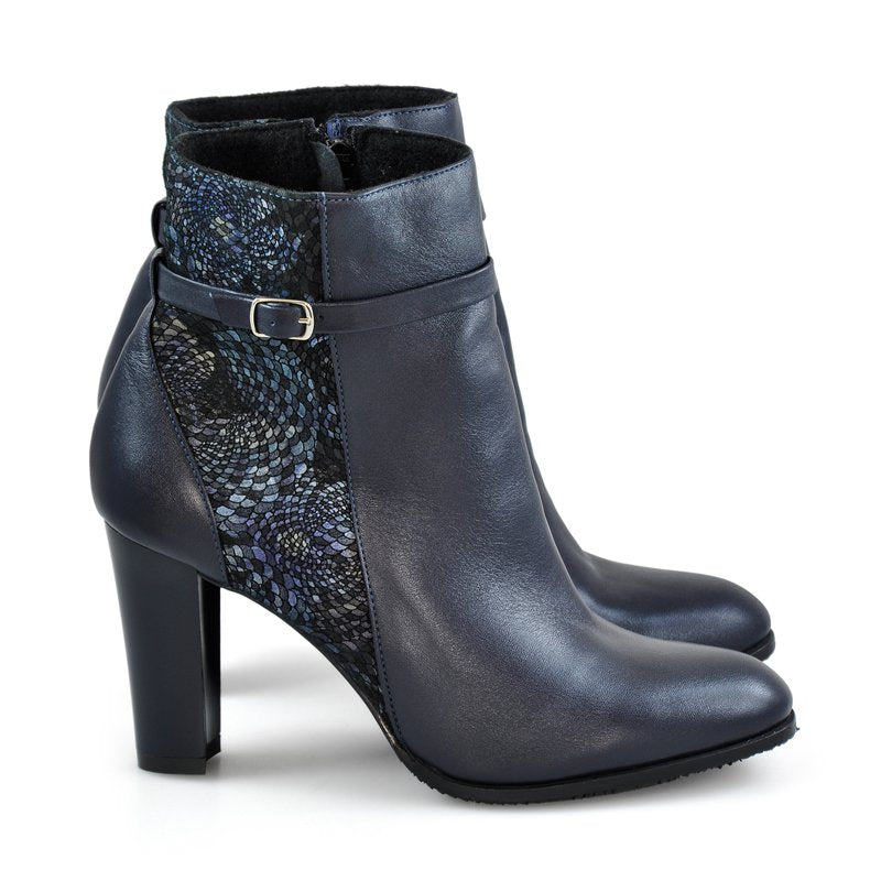 Botine piele bleumarin Sophia D8 - orice culoare
