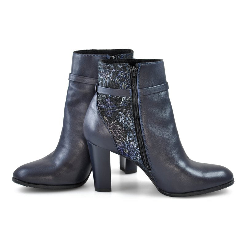 Botine piele bleumarin Sophia D8 - orice culoare