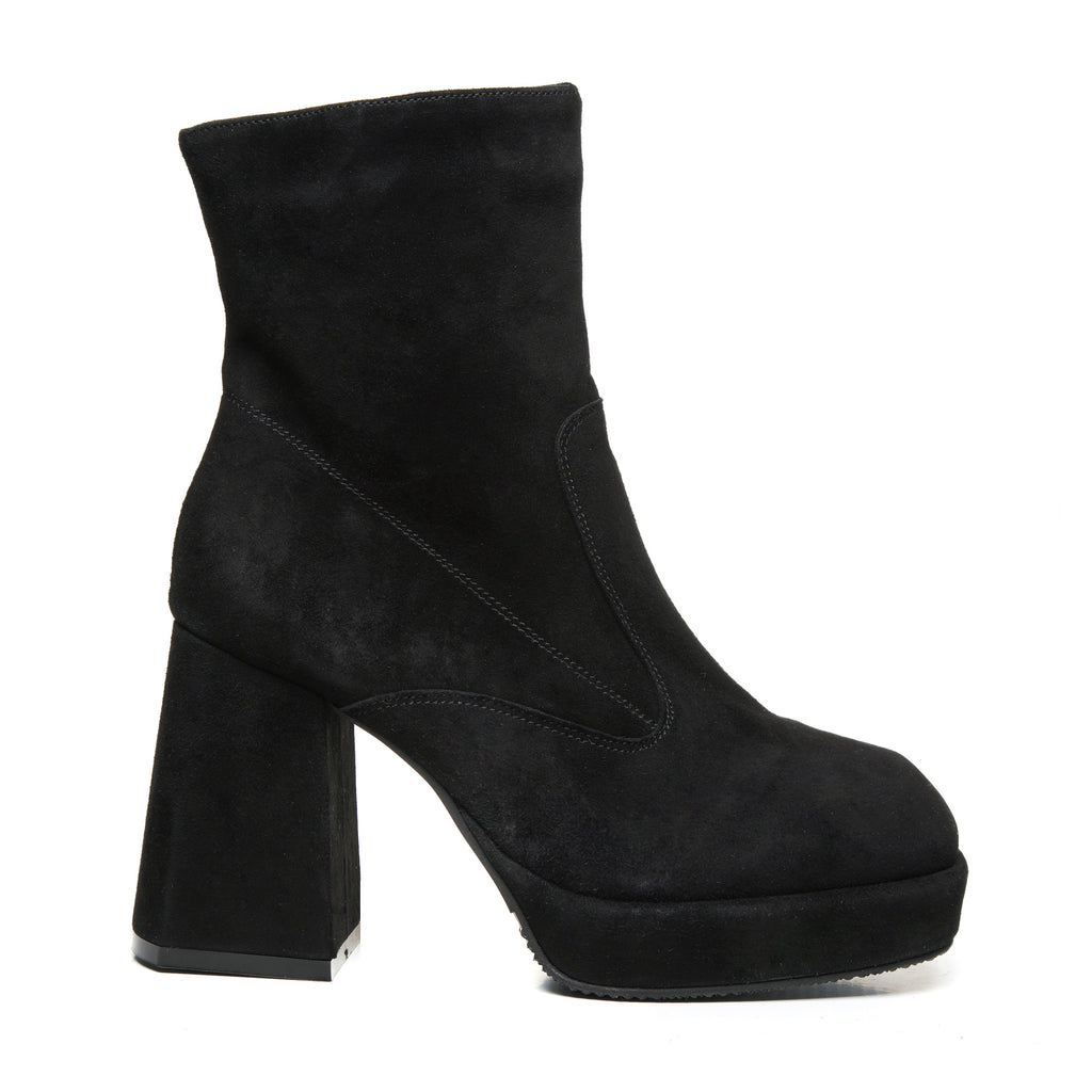 Botine cu platforma si toc piele intoarsa Ava T41 - Orice Culoare