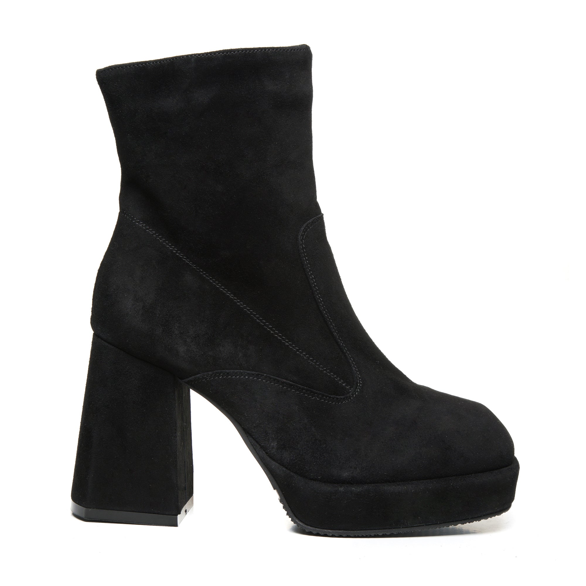Botine cu platforma si toc piele intoarsa Ava T41 - Orice Culoare