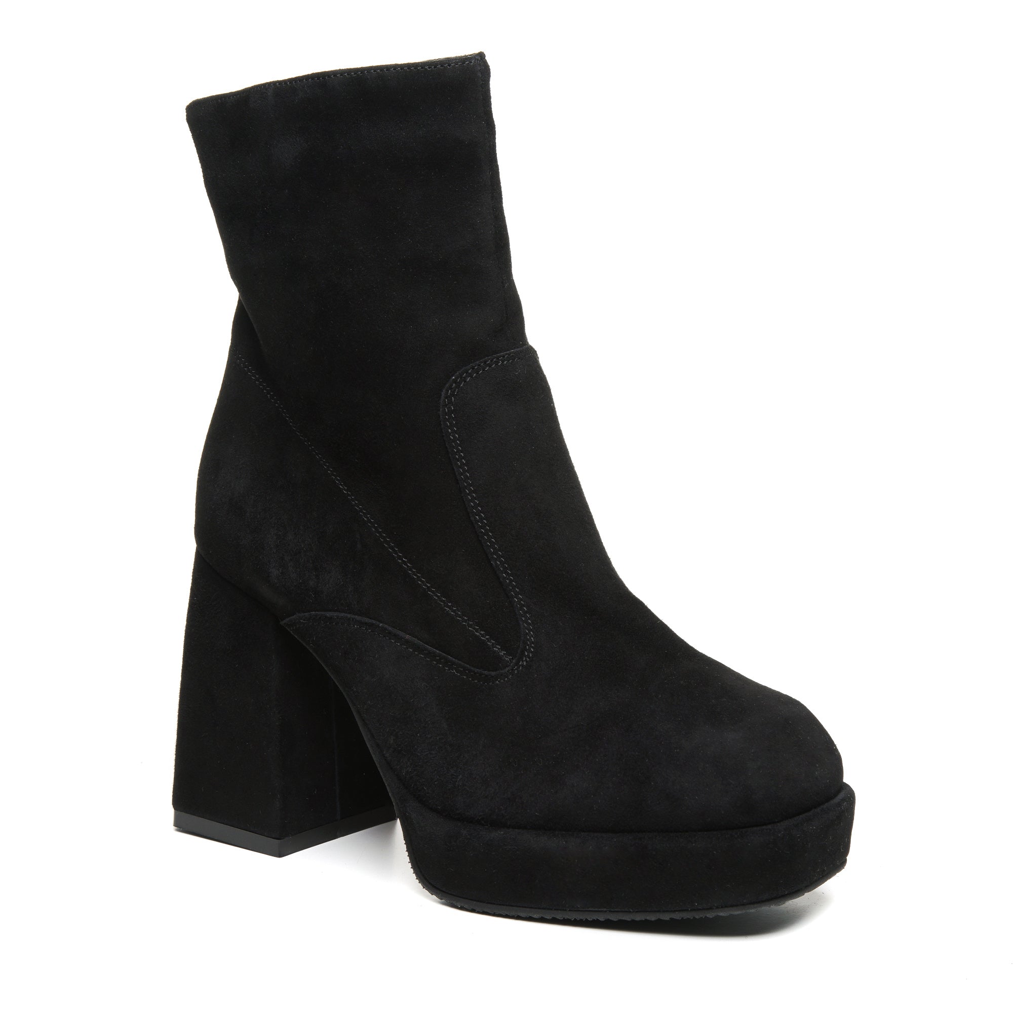 Botine cu platforma si toc piele intoarsa Ava T41 - Orice Culoare