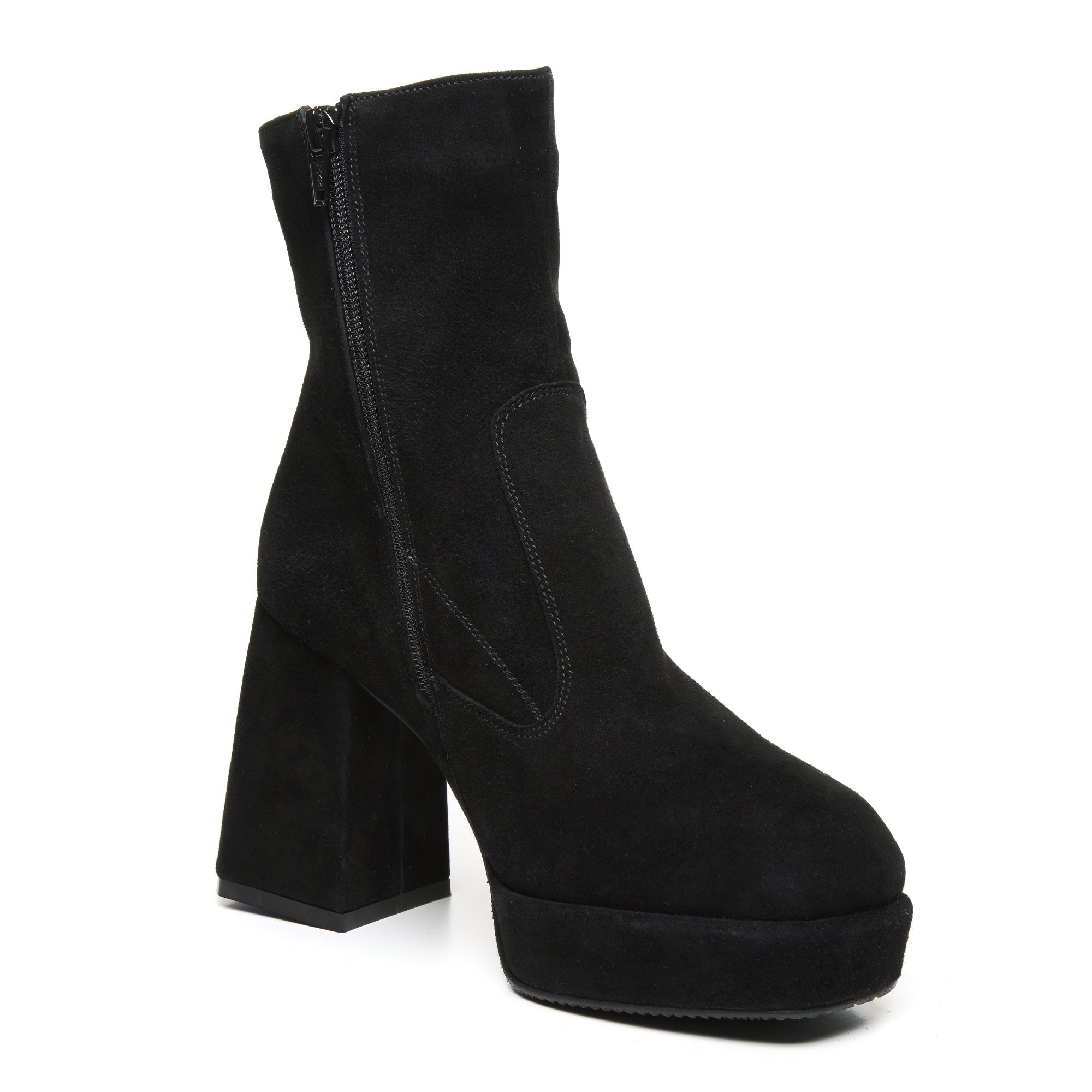 Botine cu platforma si toc piele intoarsa Ava T41 - Orice Culoare