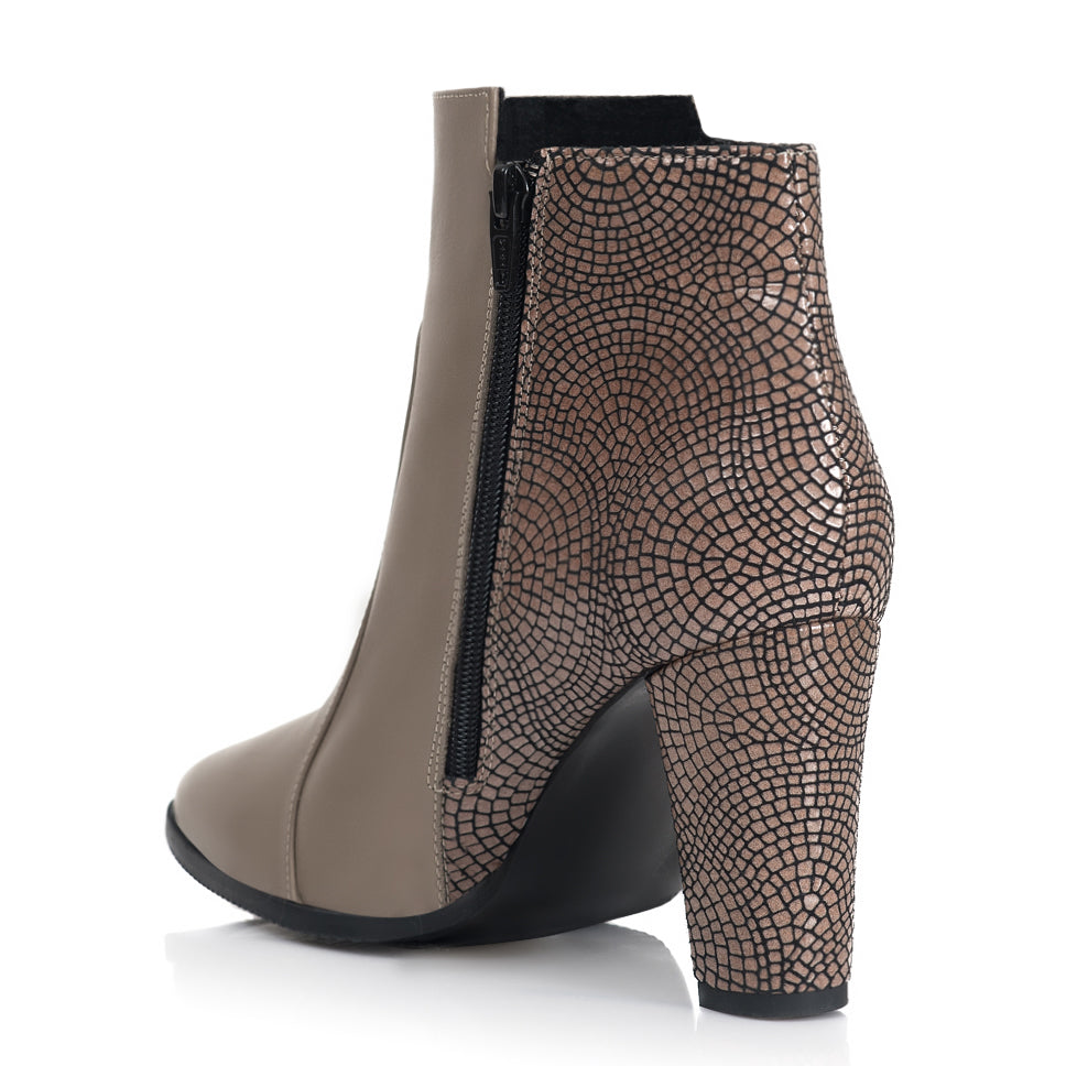 Botine Piele Capucino Model Gloria T8- orice culoare