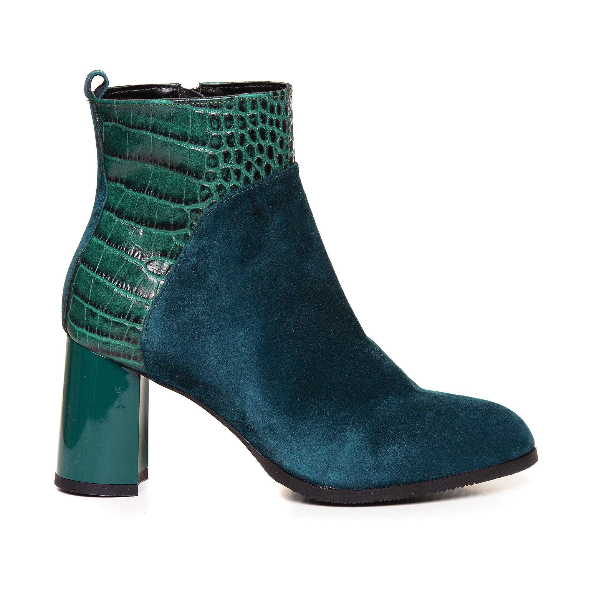 Botine Piele Intoarsa/Snake Verde C21 -  orice culoare