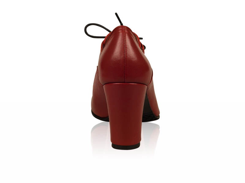 Botine piele rosu cu siret N2 - orice culoare