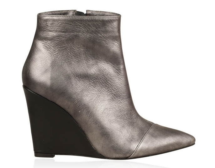 Botine Piele Stiletto cu Platforma Argintiu N10 - orice culoare