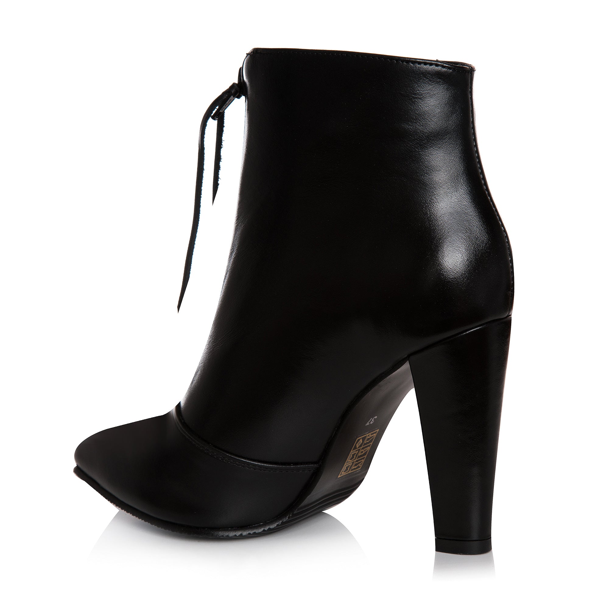 Botine Piele Negru Cu Fermuar L16 - Orice Culoare
