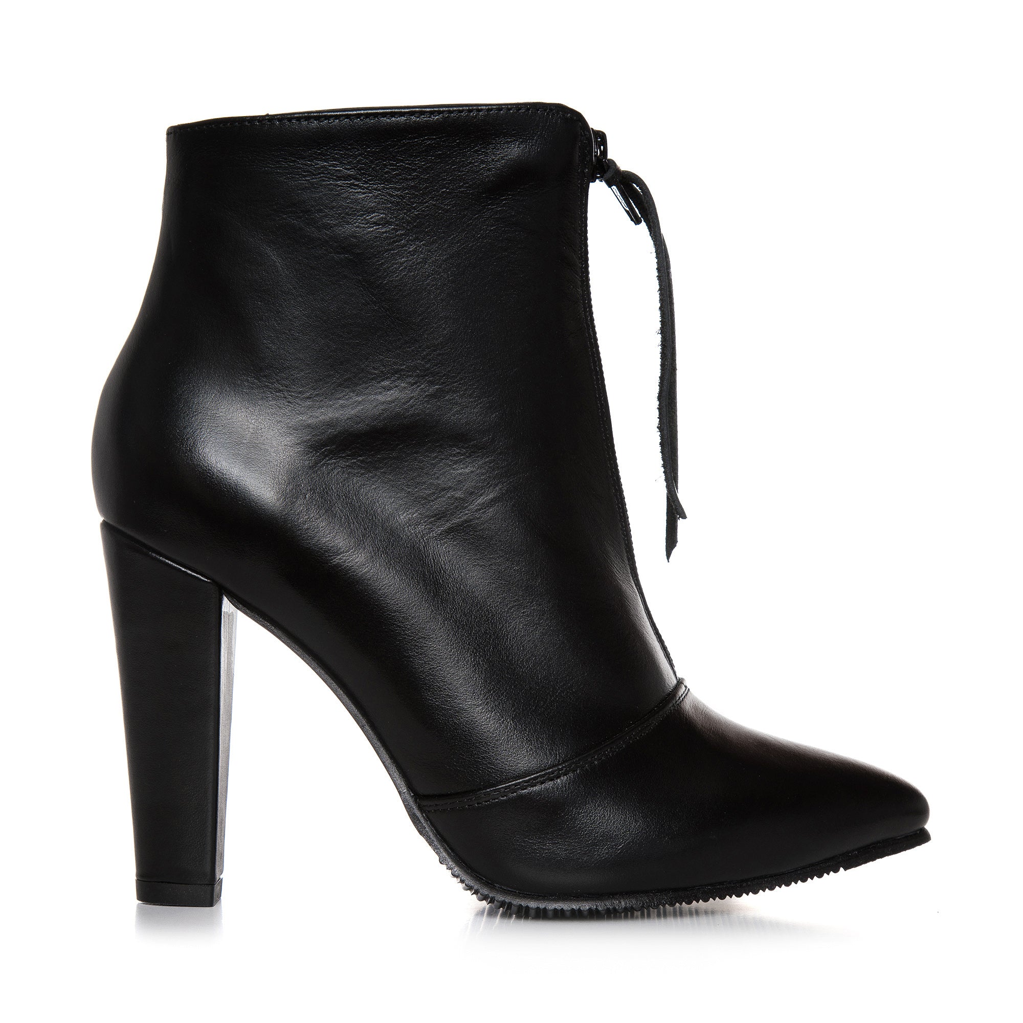 Botine Piele Negru Cu Fermuar L16 - Orice Culoare