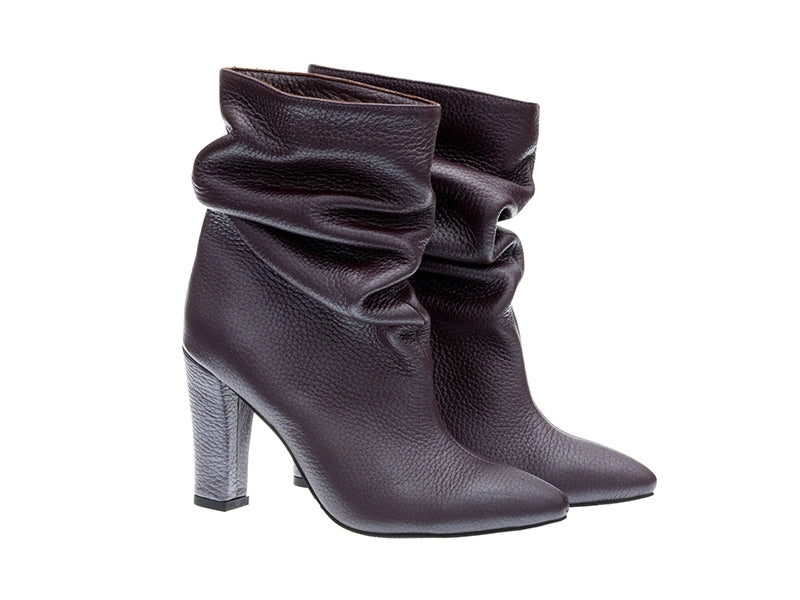 Botine PIele Mov Inchis Adeline N33 - orice culoare