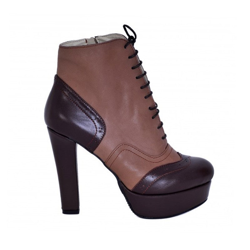 Botine Foxy cu siret piele naturala orice culoare duo