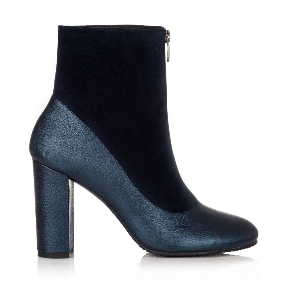 Botine Piele Dark Blue Zipper F20- orice culoare