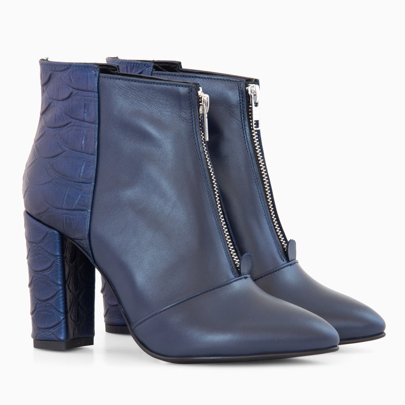 Botine Piele Bleumarin Mari Lu D25 - Orice Culoare