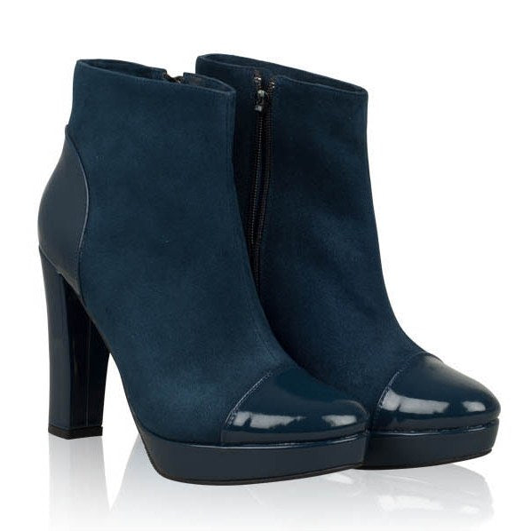 Botine Piele Bleumarin Duet- orice culoare