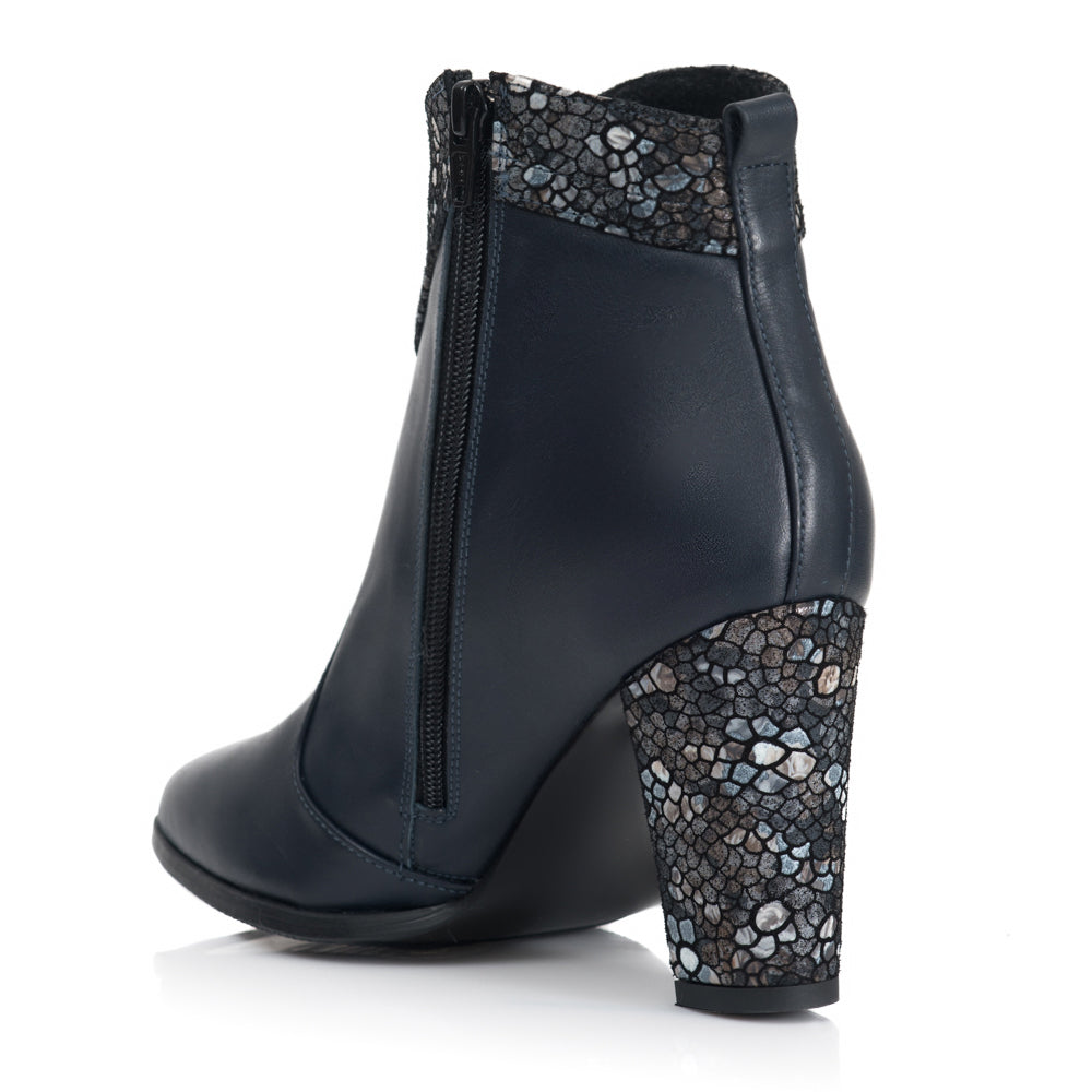 Botine Piele Intoarsa Negru/Dungi Ema T14 - orice culoare