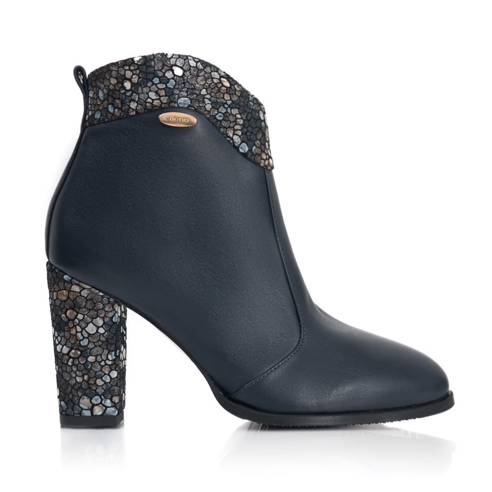 Botine Piele Bleumarin/Color Ivona T12 - orice culoare