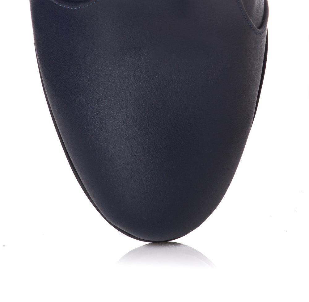 Botine piele bleumarin/color Amira T4 - orice culoare