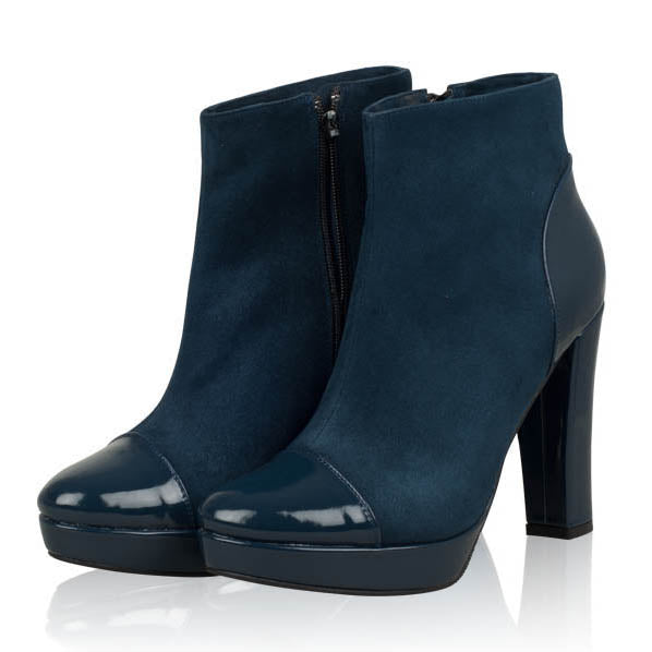 Botine Piele Bleumarin Duet- orice culoare