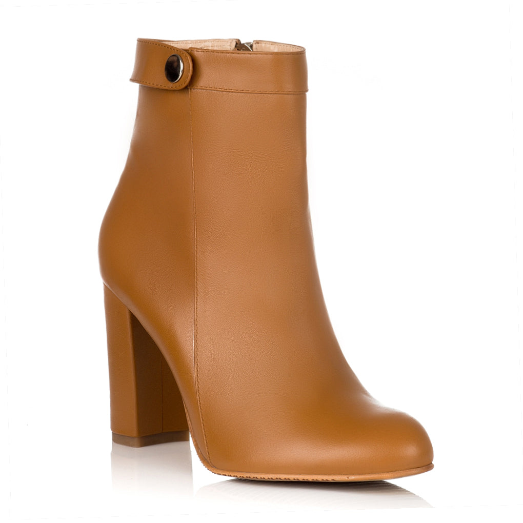 Botine Piele Camel cu Franjuri Detasabile F18 - orice culoare