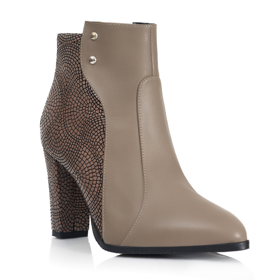 Botine Piele Capucino Model Gloria T8- orice culoare