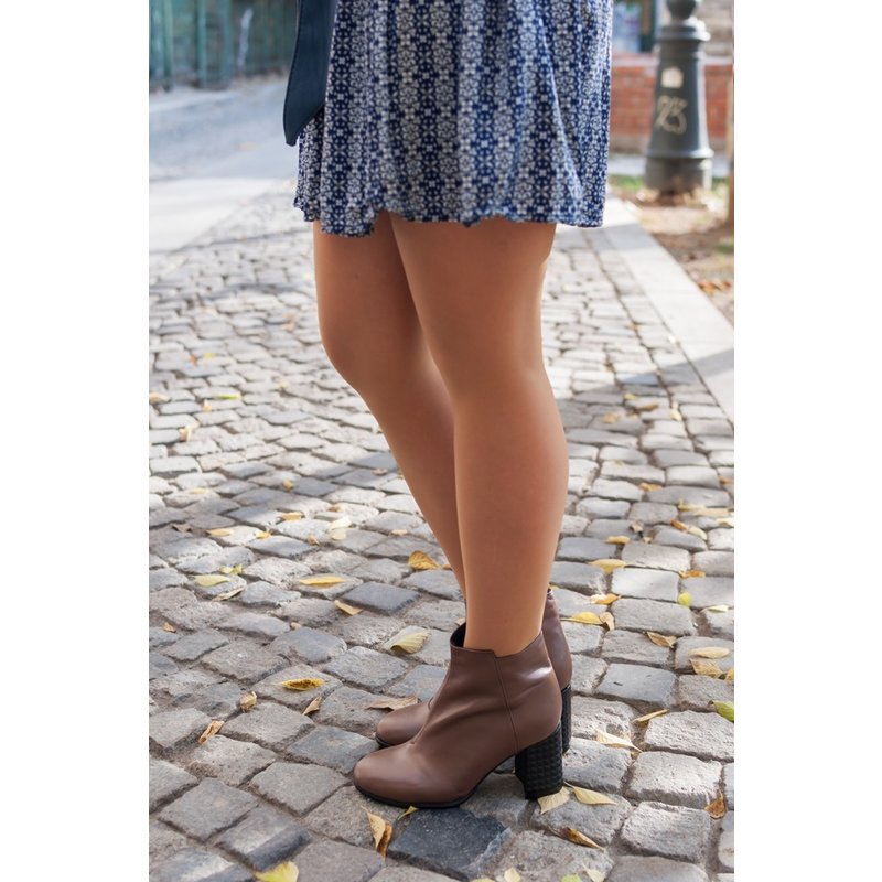 Botine Piele Capucino Feline D20 - orice culoare