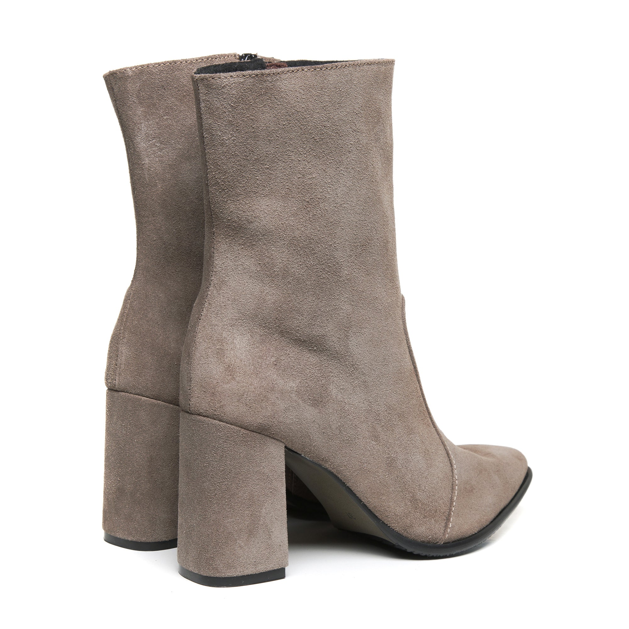 Botine Piele Intoarsa Gri Zabet V50 - Orice Culoare