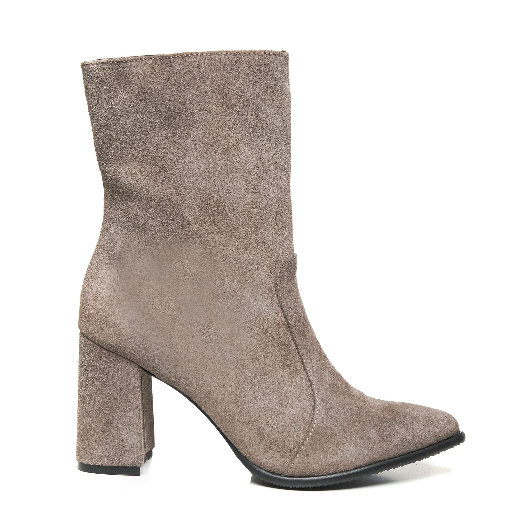 Botine Piele Intoarsa Gri Zabet V50 - Orice Culoare