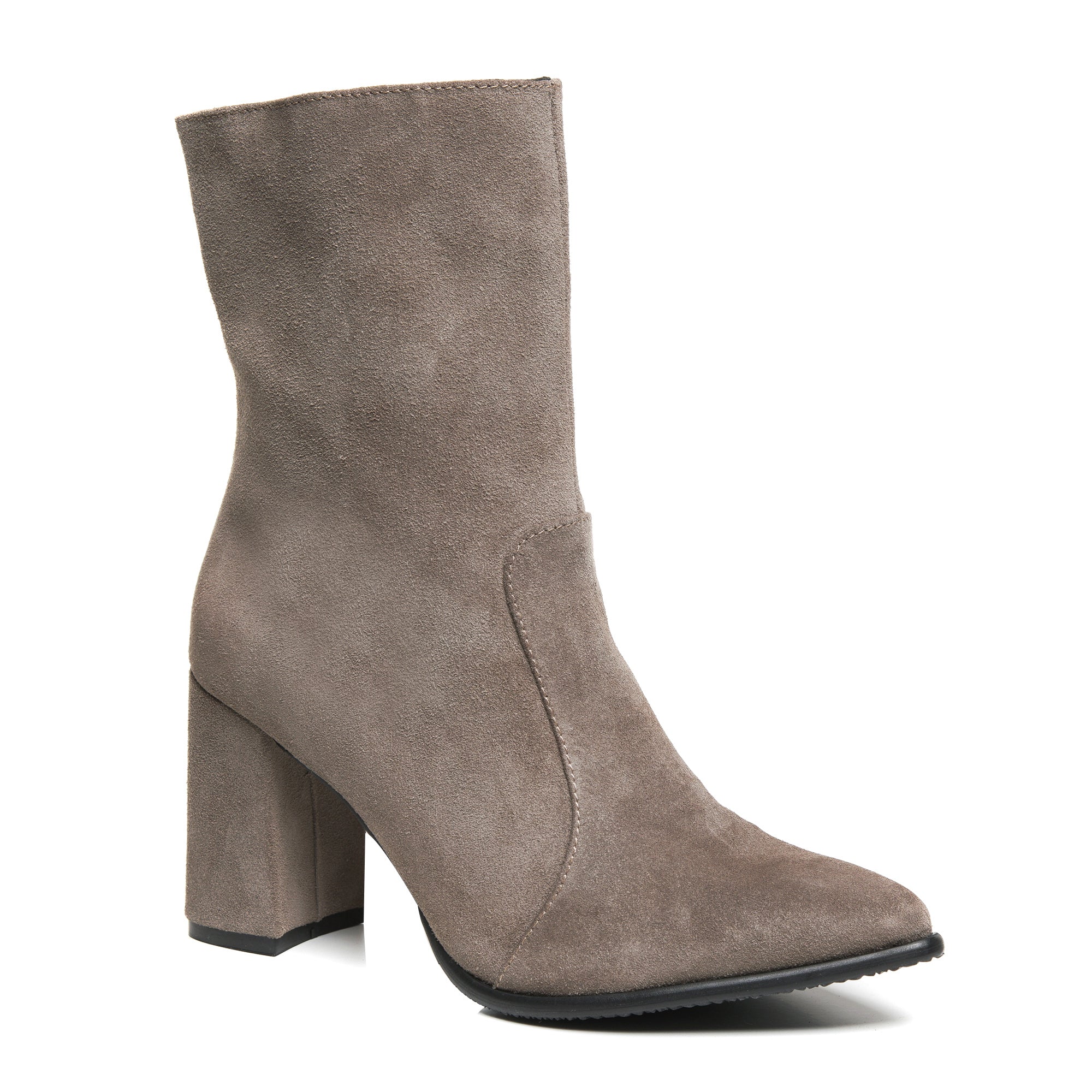 Botine Piele Intoarsa Gri Zabet V50 - Orice Culoare