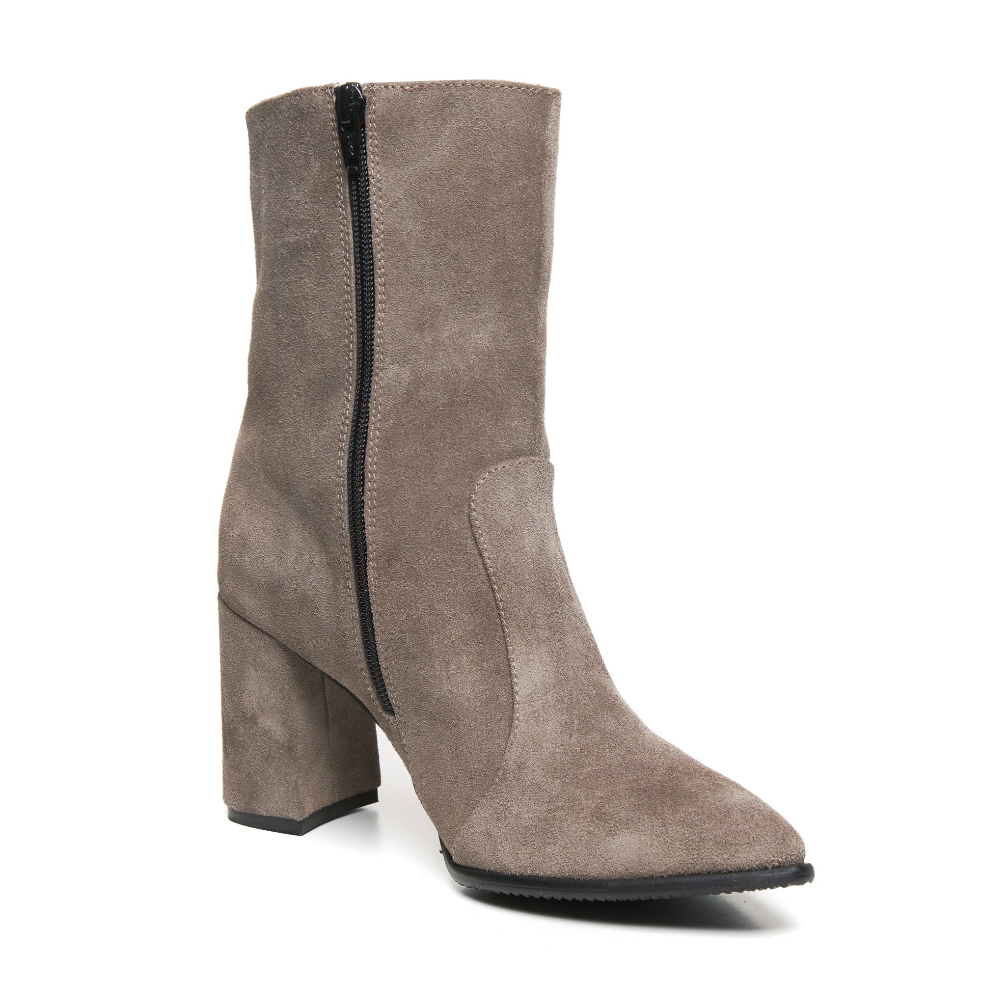 Botine Piele Intoarsa Gri Zabet V50 - Orice Culoare