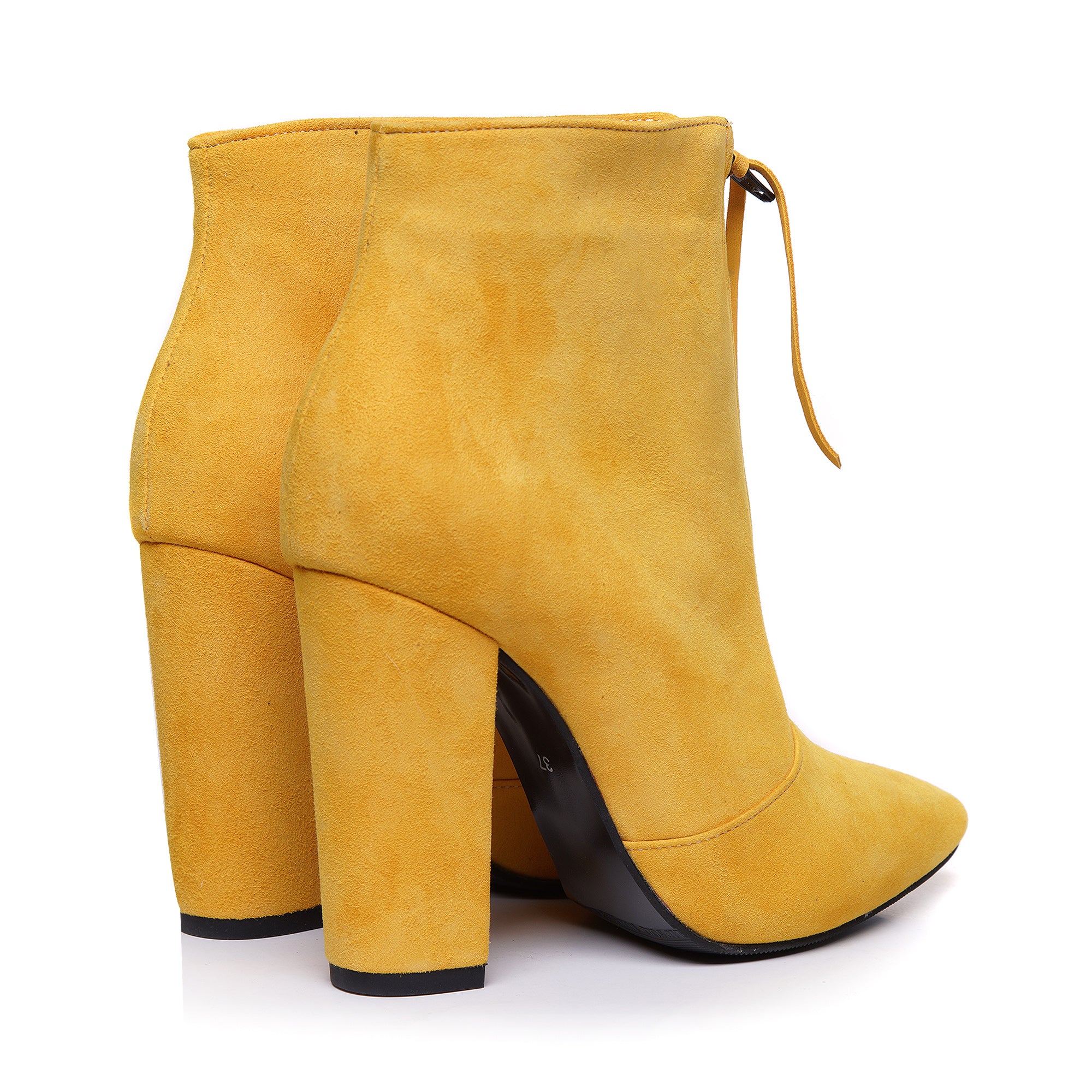 Botine Piele Galben cu Fermuar L16 - Orice Culoare