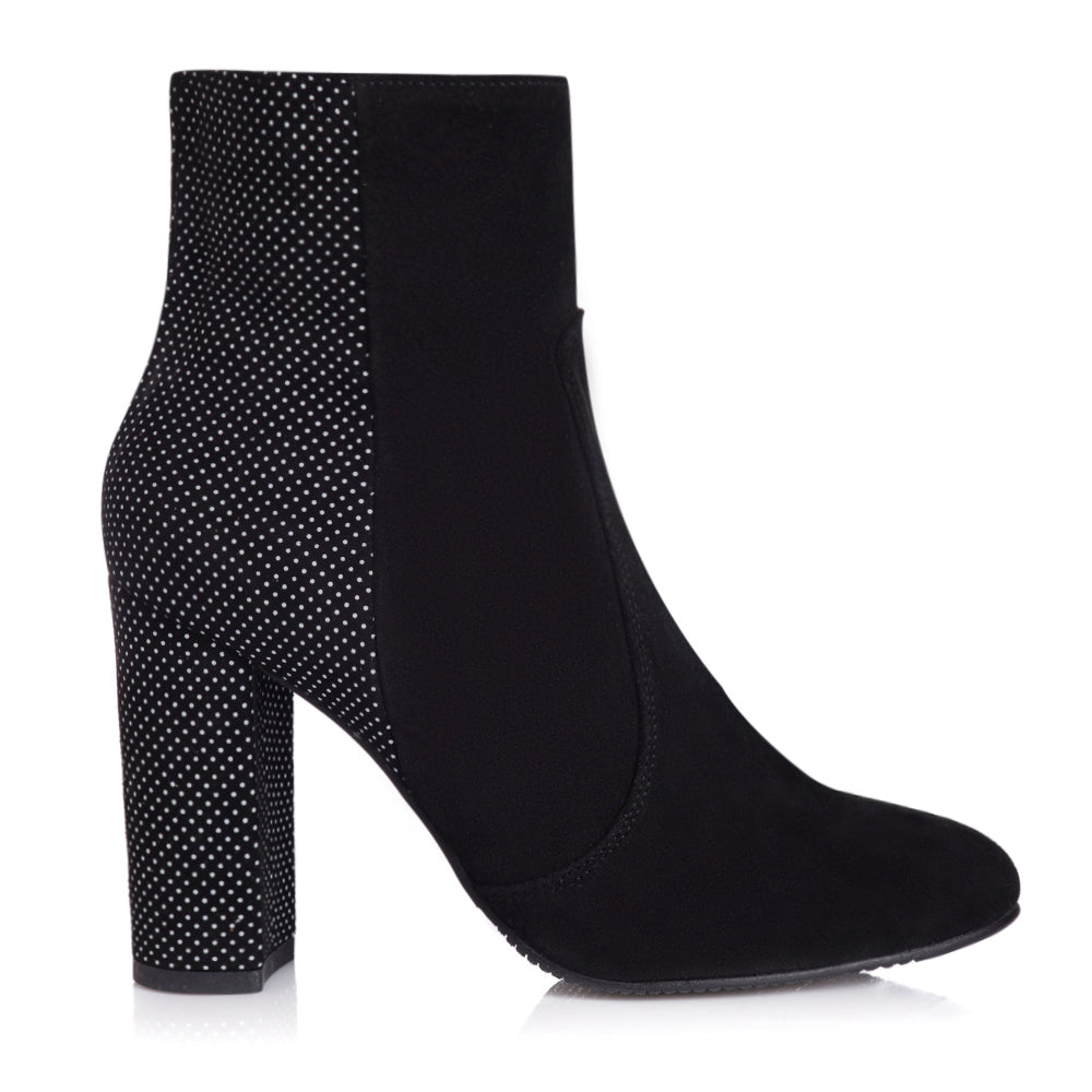 Botine Piele Negru cu Buline Amelie L6 - orice culoare