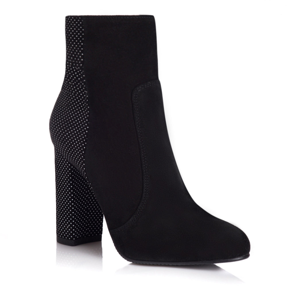 Botine Piele Negru cu Buline Amelie L6 - orice culoare