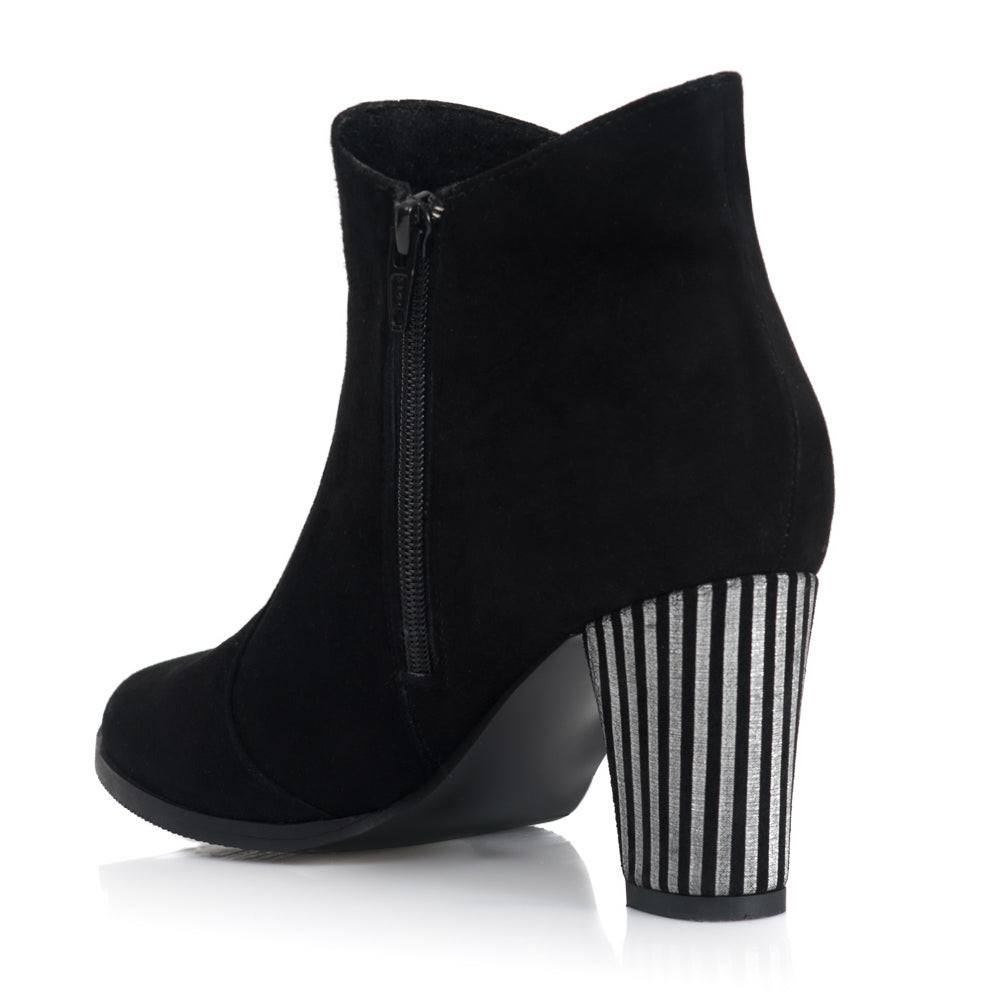 Botine Piele Intoarsa Negru/Dungi Ema T14 - orice culoare