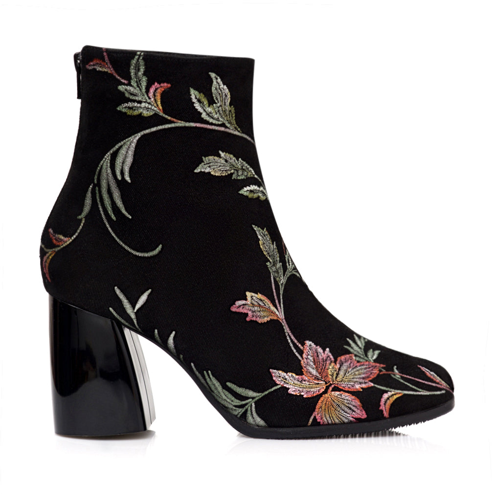 Botine Piele Intoarsa Imprimeu Floral C26 - orice culoare